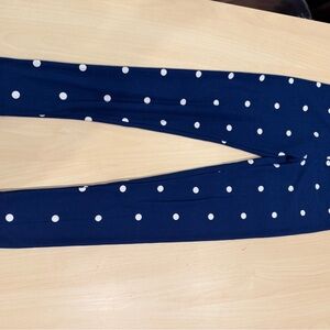 LuLaRoe Navy and White Polka Dot Leggings